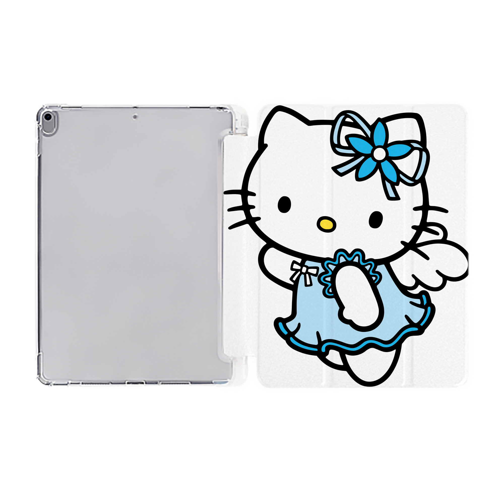 （画像用） Hello Kitty ハローキティ IPad ケース ペン収納付き 三つ折りスタンド PUレザー×シリコン 対応機種9.5/10.5/10.9インチ